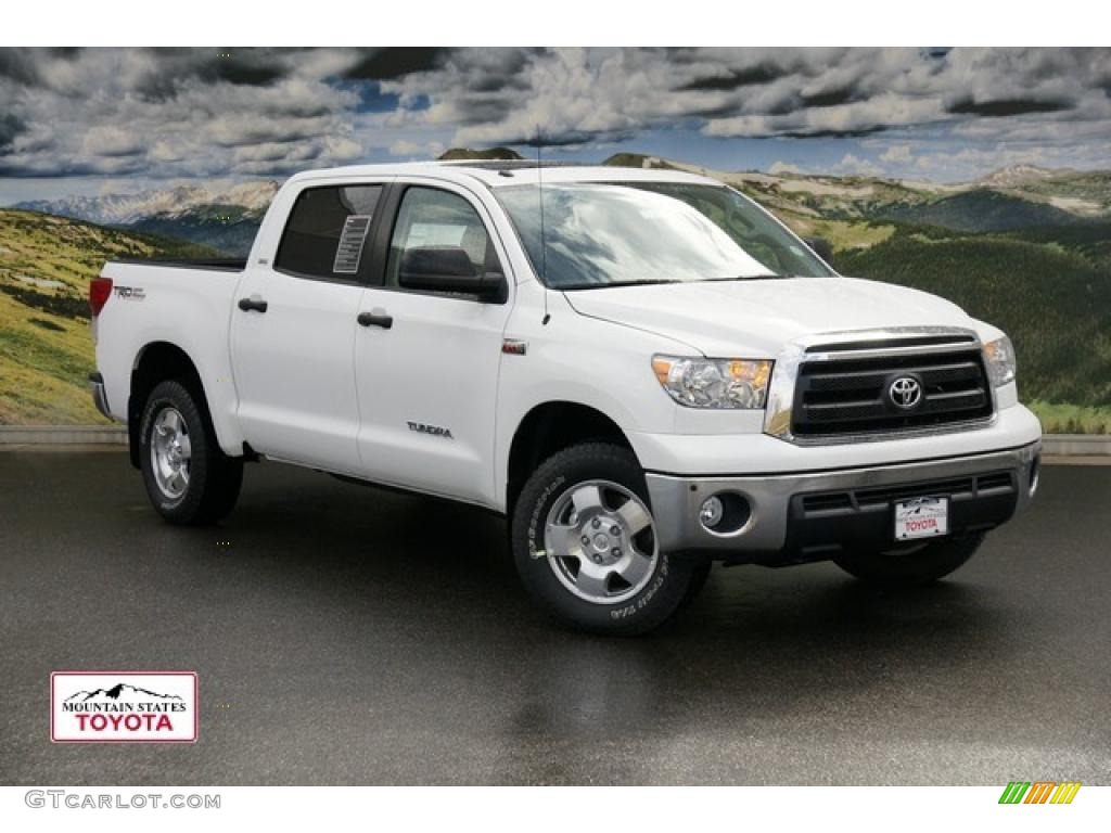 2011 Tundra TRD CrewMax 4x4 - Super White / Graphite Gray photo #1