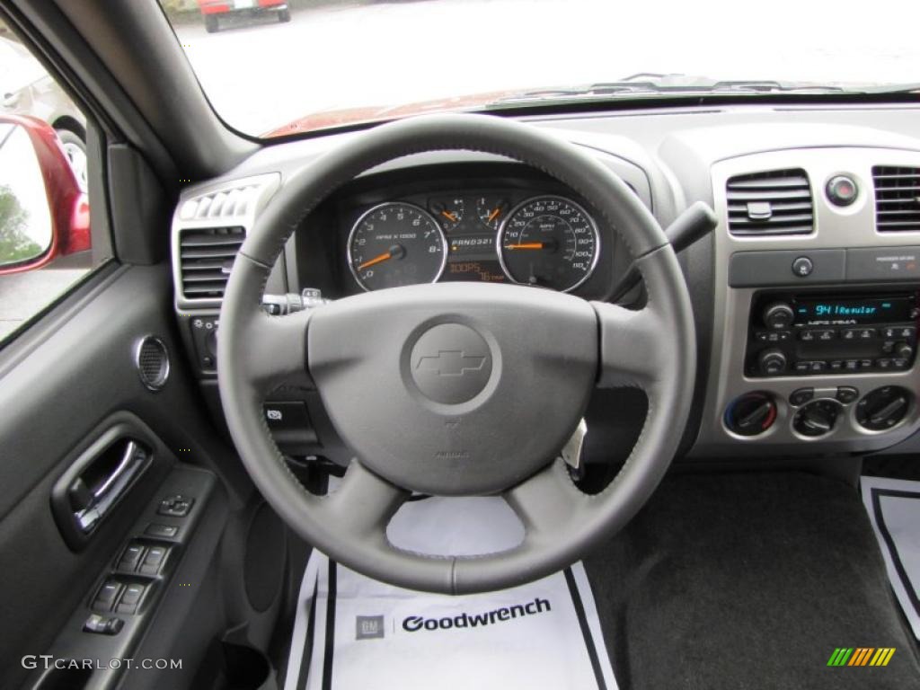 2011 Chevrolet Colorado LT Crew Cab Ebony Steering Wheel Photo #48412738