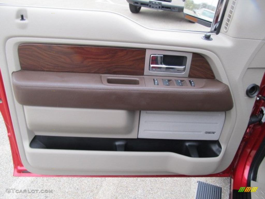 2010 Ford F150 Platinum SuperCrew 4x4 Medium Stone Leather/Sienna Brown Door Panel Photo #48418129