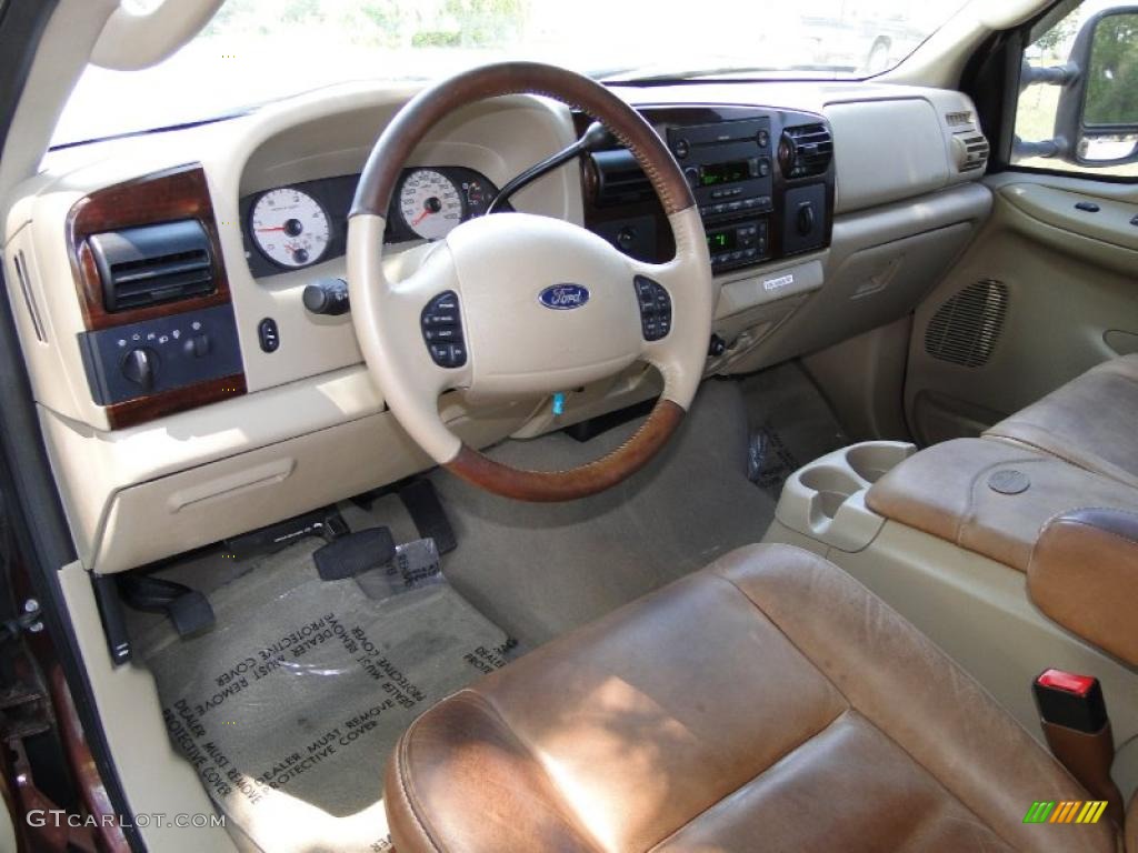 Castano Brown Leather Interior 2006 Ford F350 Super Duty King Ranch Crew Cab 4x4 Dually Photo #48418855