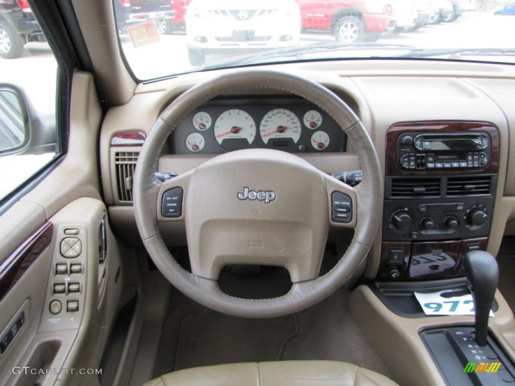 2001 Jeep Grand Cherokee Limited Sandstone Steering Wheel Photo #48418948