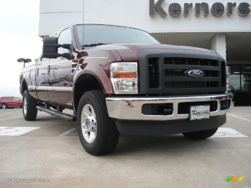 2009 F350 Super Duty XL Crew Cab 4x4 - Royal Red Metallic / Medium Stone photo #1