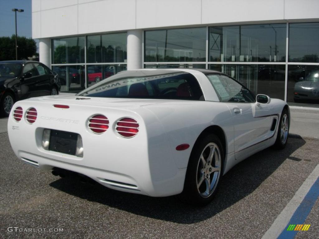 2000 Corvette Coupe - Arctic White / Torch Red photo #4