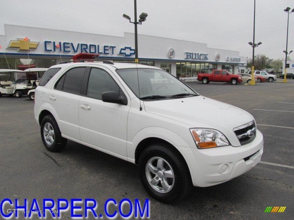 2009 Sorento LX 4x4 - Clear White / Beige photo #1