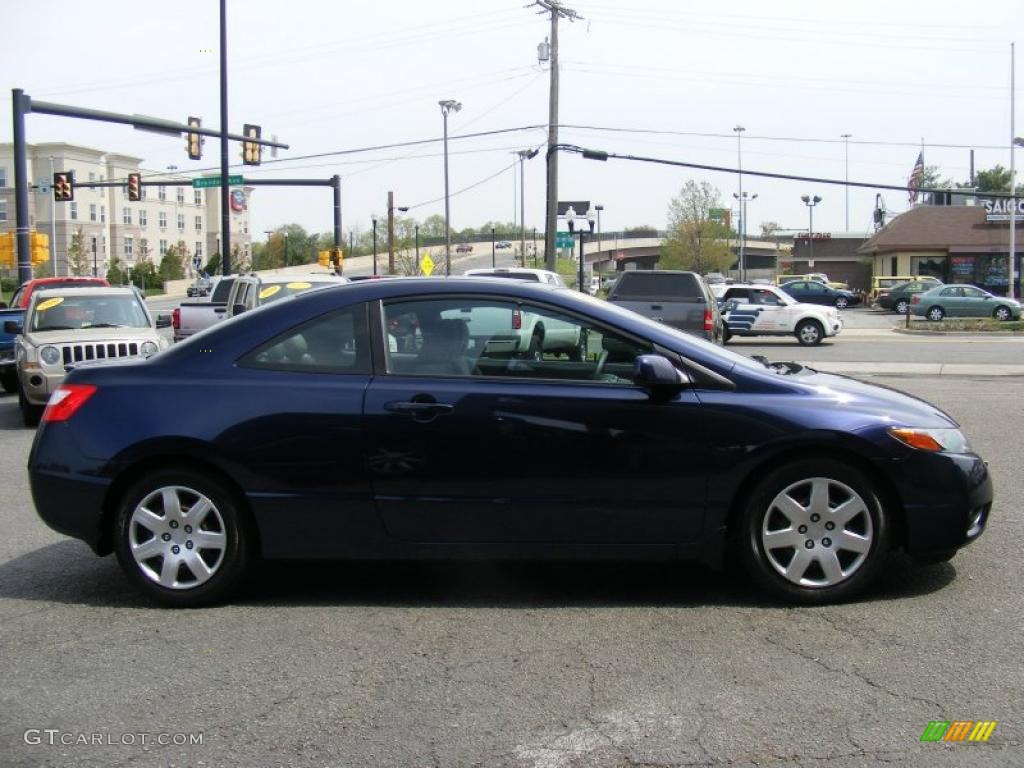 2007 Civic LX Coupe - Royal Blue Pearl / Gray photo #4