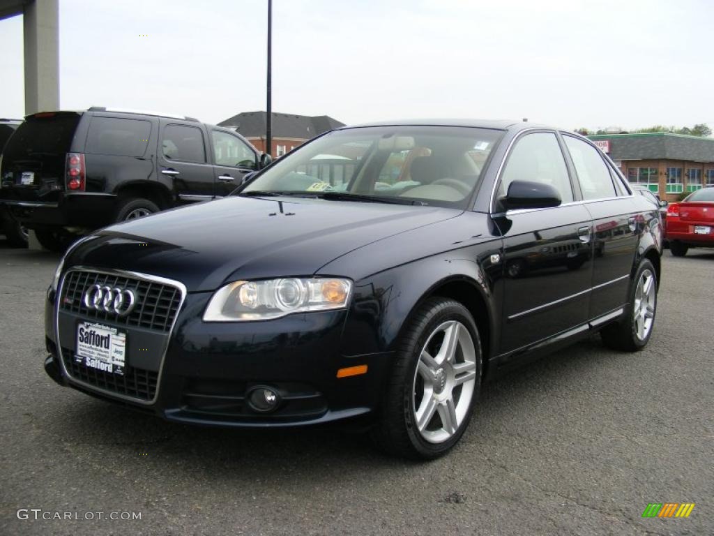 2008 A4 2.0T quattro Sedan - Deep Sea Blue Pearl Effect / Beige photo #1