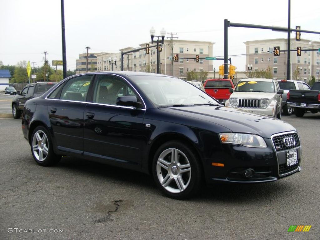 2008 A4 2.0T quattro Sedan - Deep Sea Blue Pearl Effect / Beige photo #3