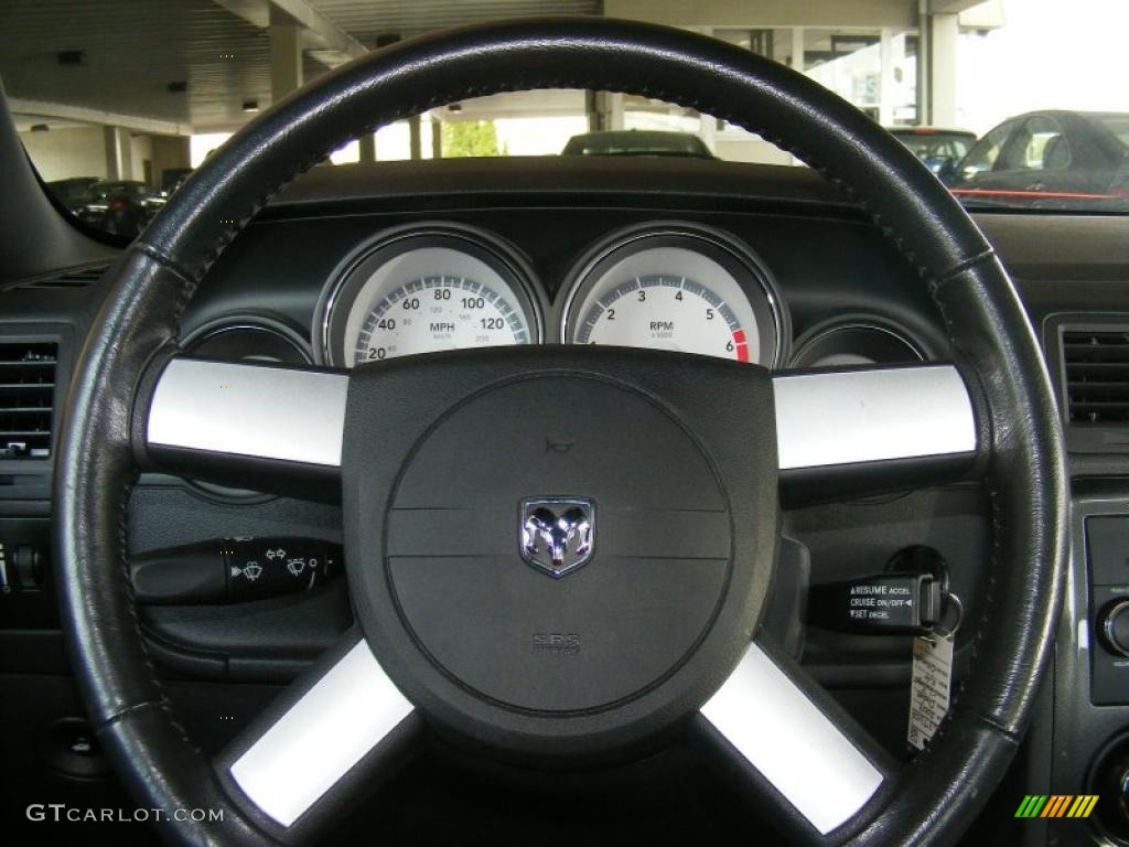 2009 Dodge Challenger R/T Dark Slate Gray Steering Wheel Photo #48428305