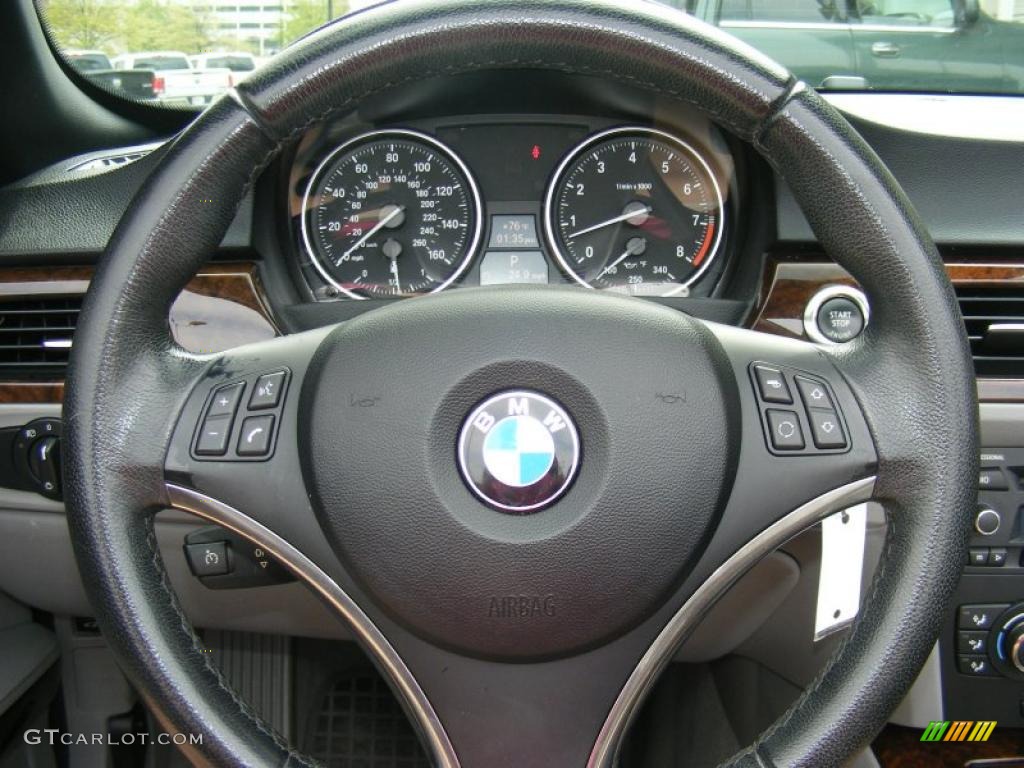 2008 BMW 3 Series 328i Convertible Gray Steering Wheel Photo #48428851