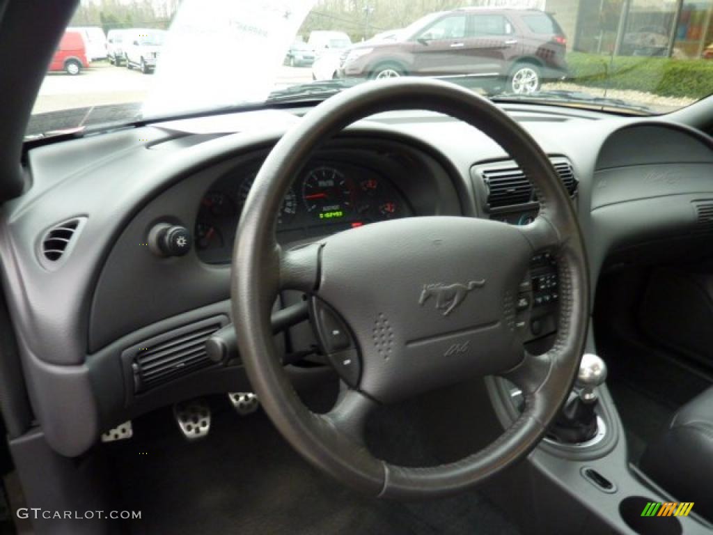 2001 Ford Mustang Bullitt Coupe Dark Charcoal Steering Wheel Photo #48429052