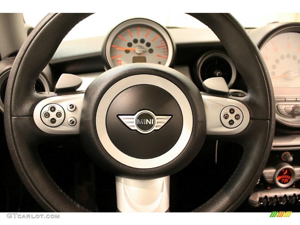 2008 Mini Cooper Hardtop Punch Carbon Black Steering Wheel Photo #48429949