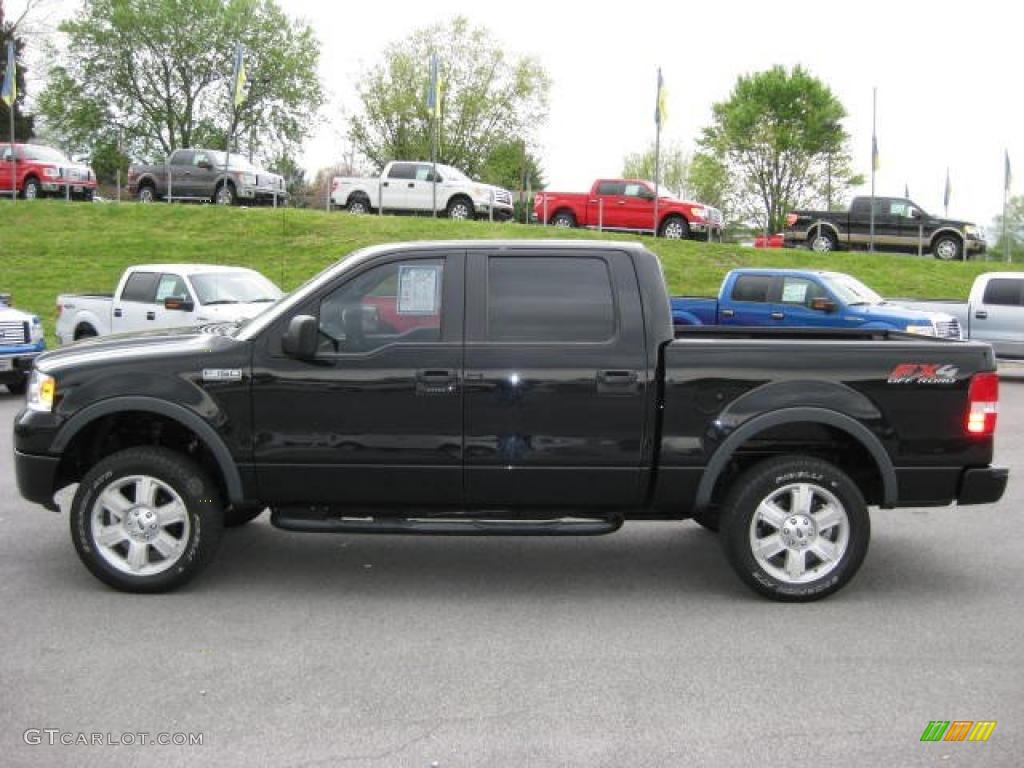 2008 F150 Lariat SuperCrew 4x4 - Black / Black photo #1