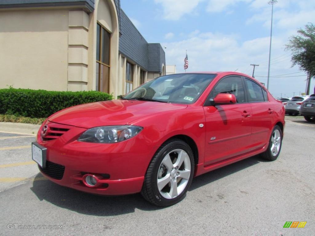 2005 MAZDA3 s Sedan - Velocity Red Mica / Black/Red photo #3