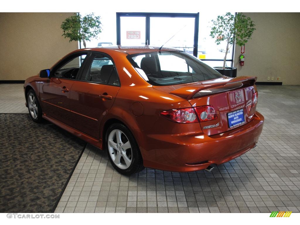 2004 MAZDA6 s Sport Sedan - Blazing Copper Metallic / Black photo #6