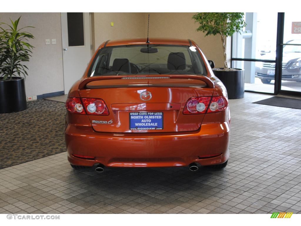 2004 MAZDA6 s Sport Sedan - Blazing Copper Metallic / Black photo #8