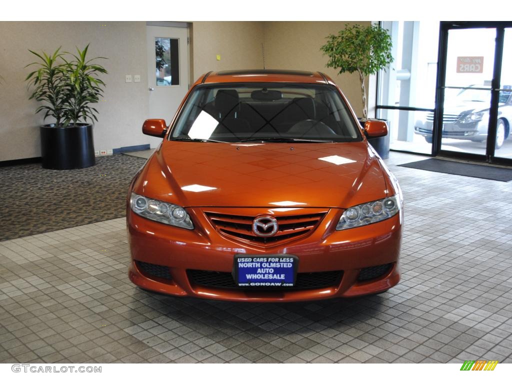2004 MAZDA6 s Sport Sedan - Blazing Copper Metallic / Black photo #14