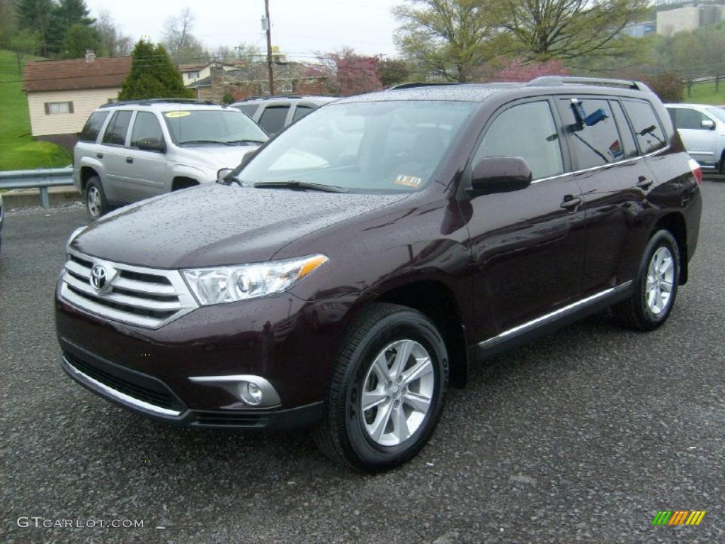Sizzling Crimson Mica 2011 Toyota Highlander V6 4WD Exterior Photo #48433833