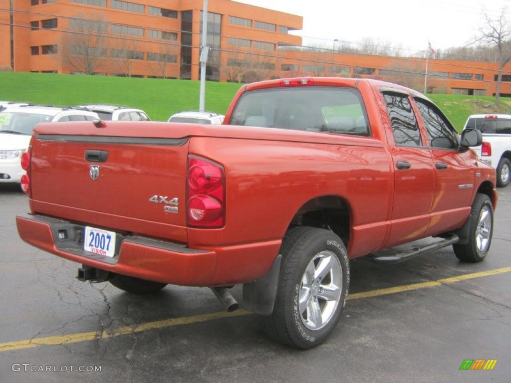 2007 Ram 1500 Sport Quad Cab 4x4 - Sunburst Orange Pearl / Medium Slate Gray photo #2