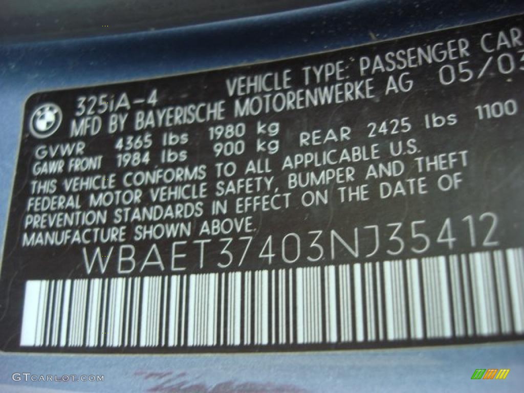 2003 3 Series 325i Sedan - Steel Blue Metallic / Sand photo #23