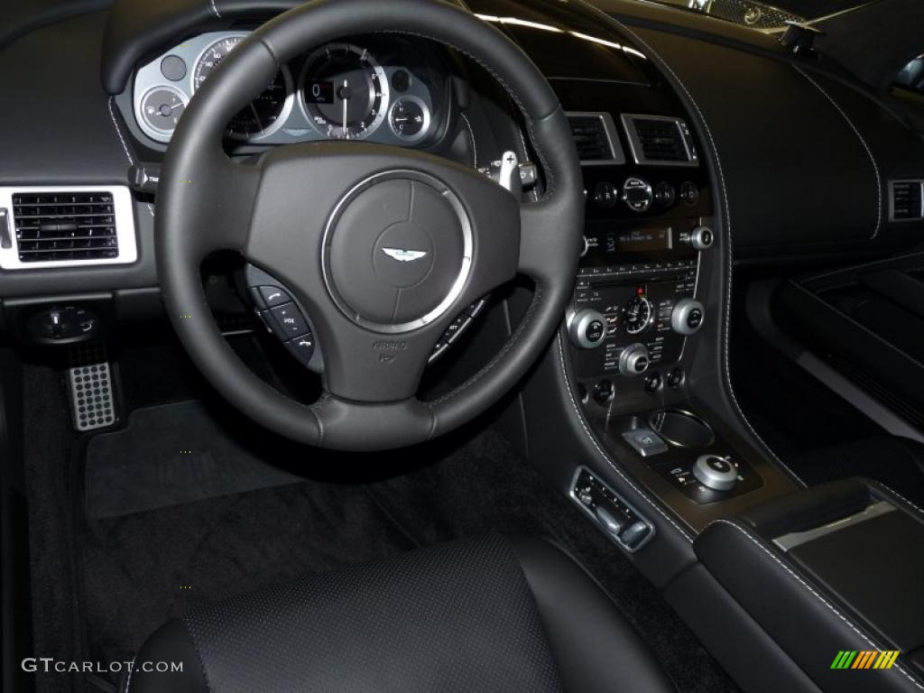 2011 Aston Martin Rapide Sedan Obsidian Black Steering Wheel Photo #48436917