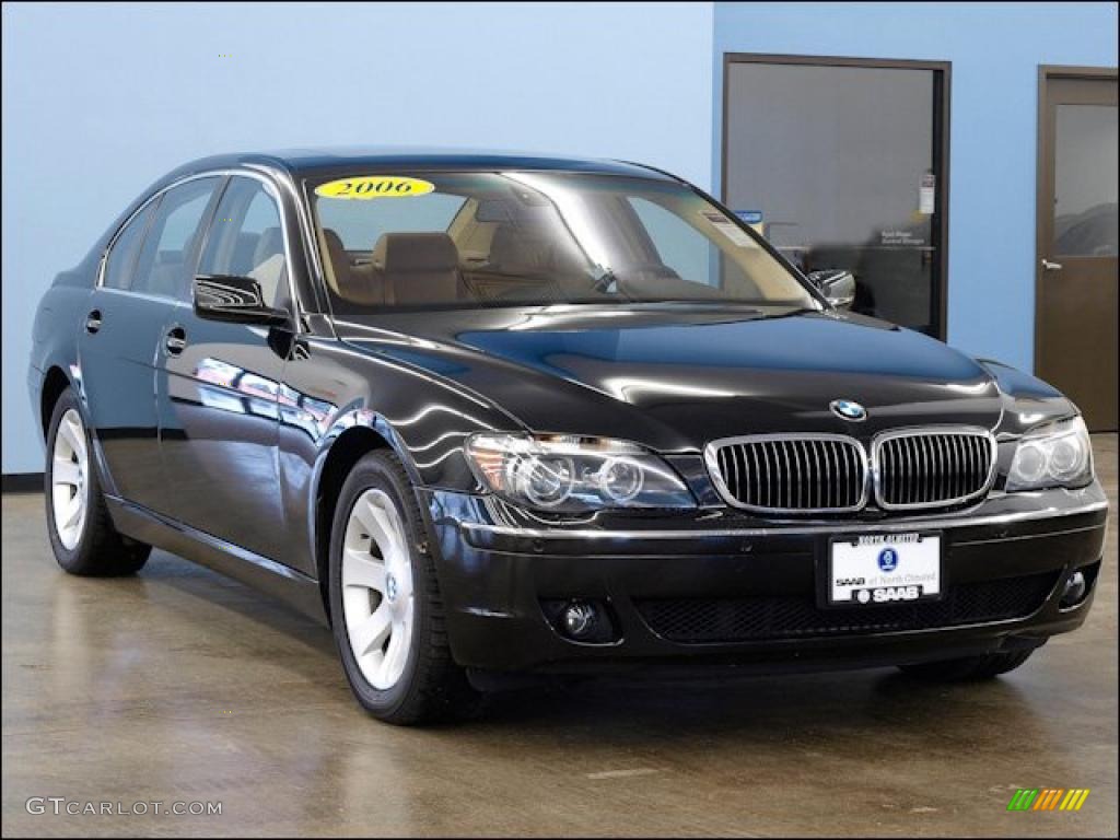 2006 7 Series 750i Sedan - Jet Black / Dark Beige/Beige III photo #1