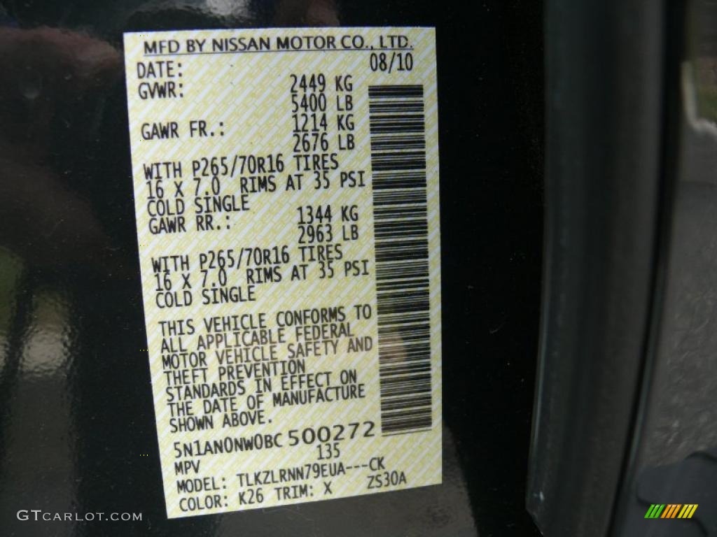 2011 Xterra Color Code K26 for Night Armor Photo #48439215