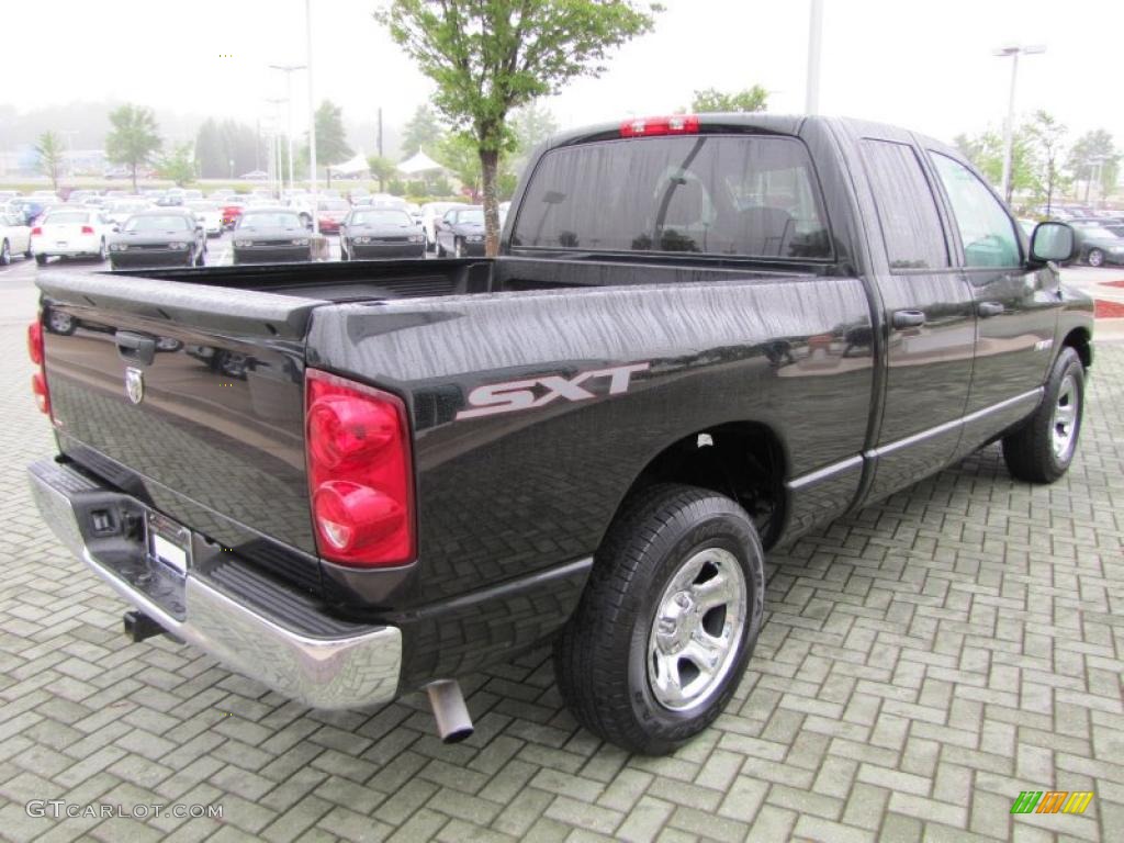 2008 Ram 1500 SXT Quad Cab - Brilliant Black Crystal Pearl / Medium Slate Gray photo #5