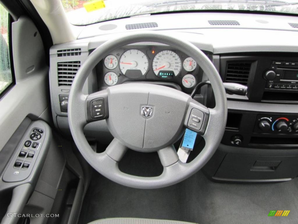 2008 Dodge Ram 1500 SXT Quad Cab Medium Slate Gray Steering Wheel Photo #48439512