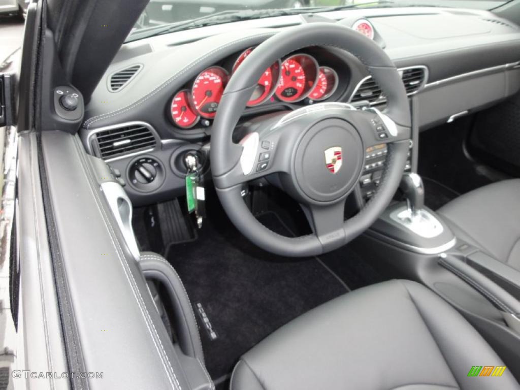 Black Interior 2011 Porsche 911 Turbo S Cabriolet Photo #48440676