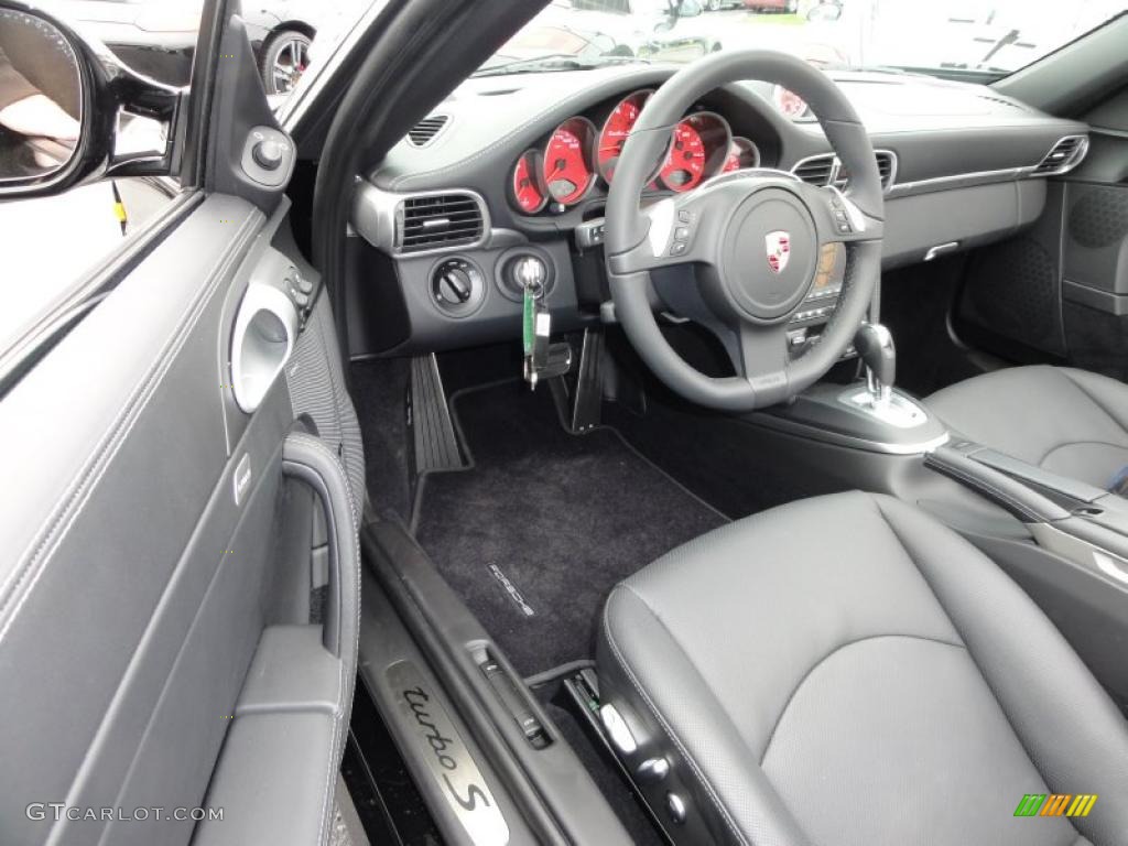 Black Interior 2011 Porsche 911 Turbo S Cabriolet Photo #48440694