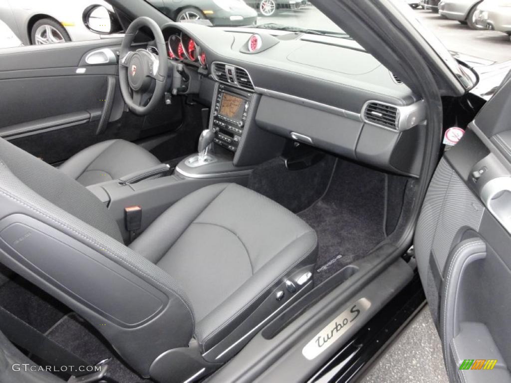 Black Interior 2011 Porsche 911 Turbo S Cabriolet Photo #48440769