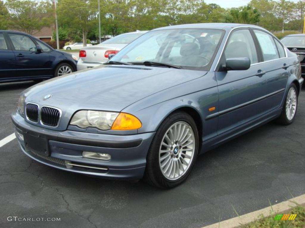 2001 3 Series 330i Sedan - Steel Blue Metallic / Grey photo #7