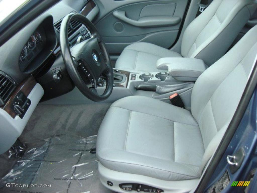 2001 3 Series 330i Sedan - Steel Blue Metallic / Grey photo #9