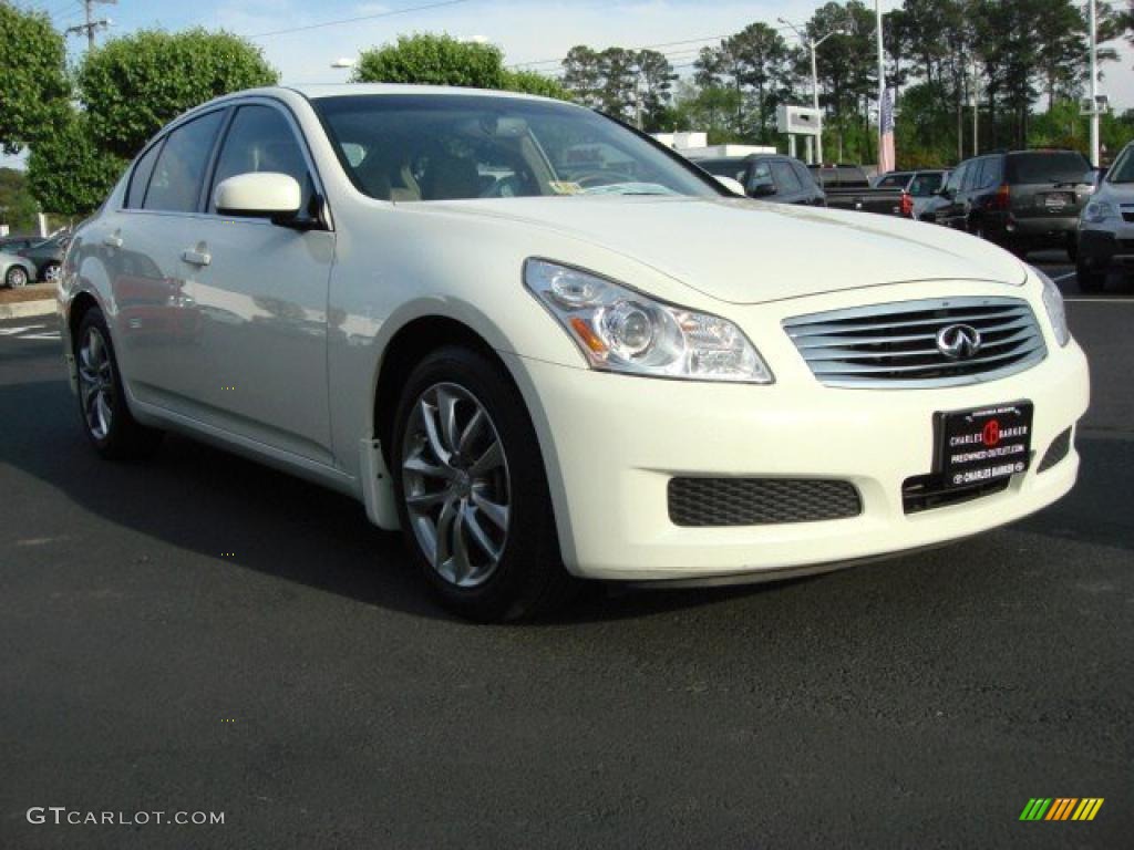 2008 G 35 Journey Sedan - Ivory Pearl White / Wheat photo #1