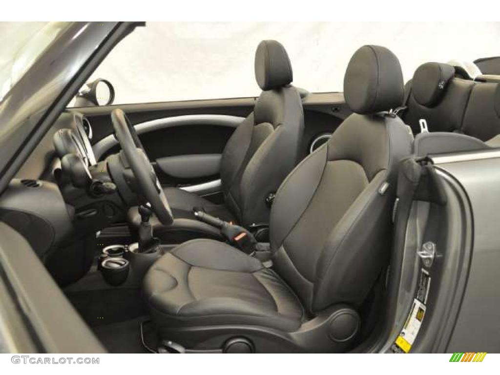 Punch Carbon Black Leather Interior 2010 Mini Cooper S Convertible Photo #48446763