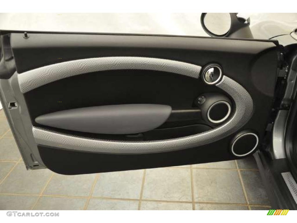 2010 Mini Cooper S Convertible Punch Carbon Black Leather Door Panel Photo #48446775