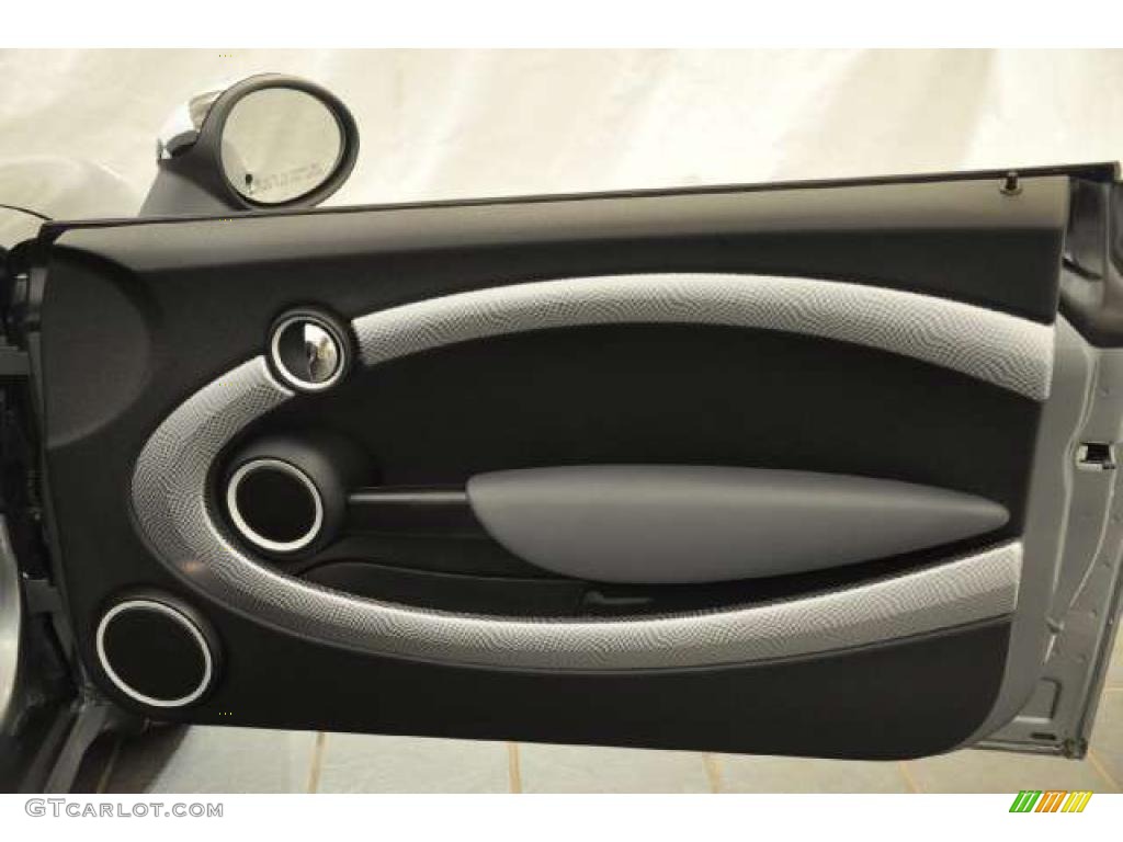 2010 Mini Cooper S Convertible Punch Carbon Black Leather Door Panel Photo #48446835