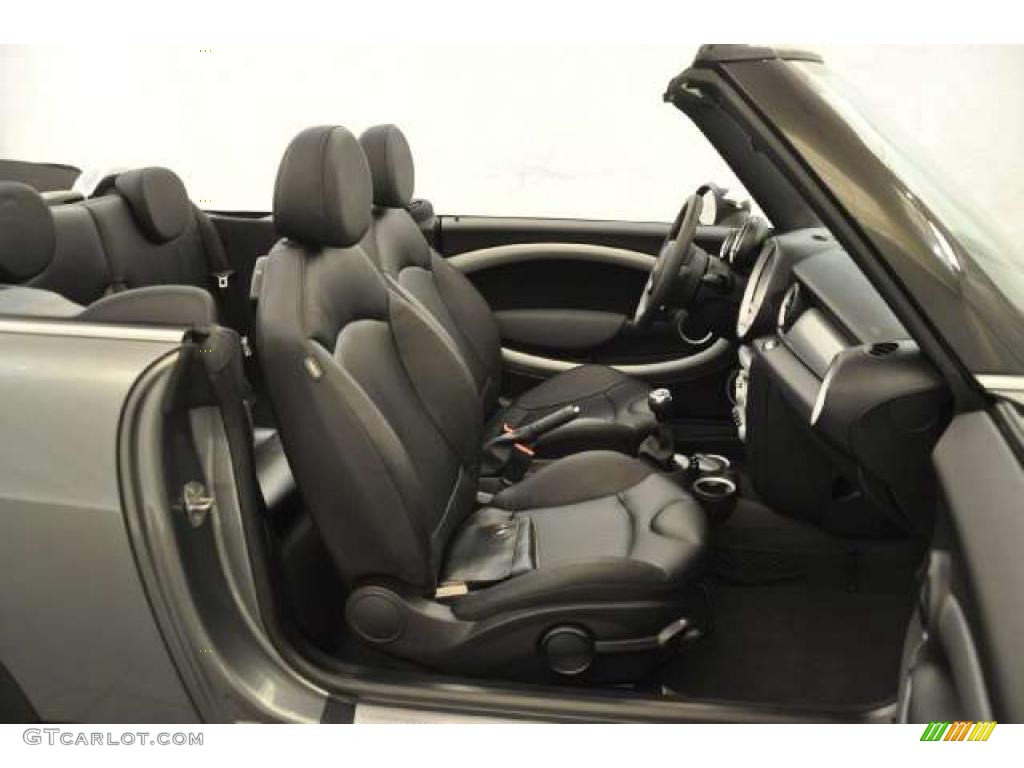 Punch Carbon Black Leather Interior 2010 Mini Cooper S Convertible Photo #48446865
