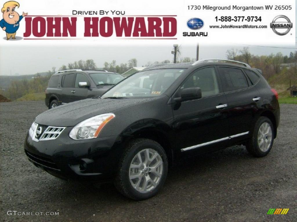 2011 Rogue SL AWD - Wicked Black / Gray photo #1