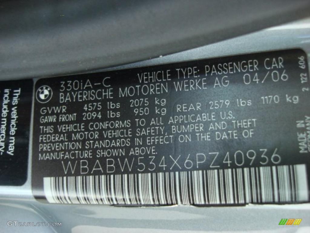 2006 3 Series 330i Convertible - Silver Grey Metallic / Grey photo #23