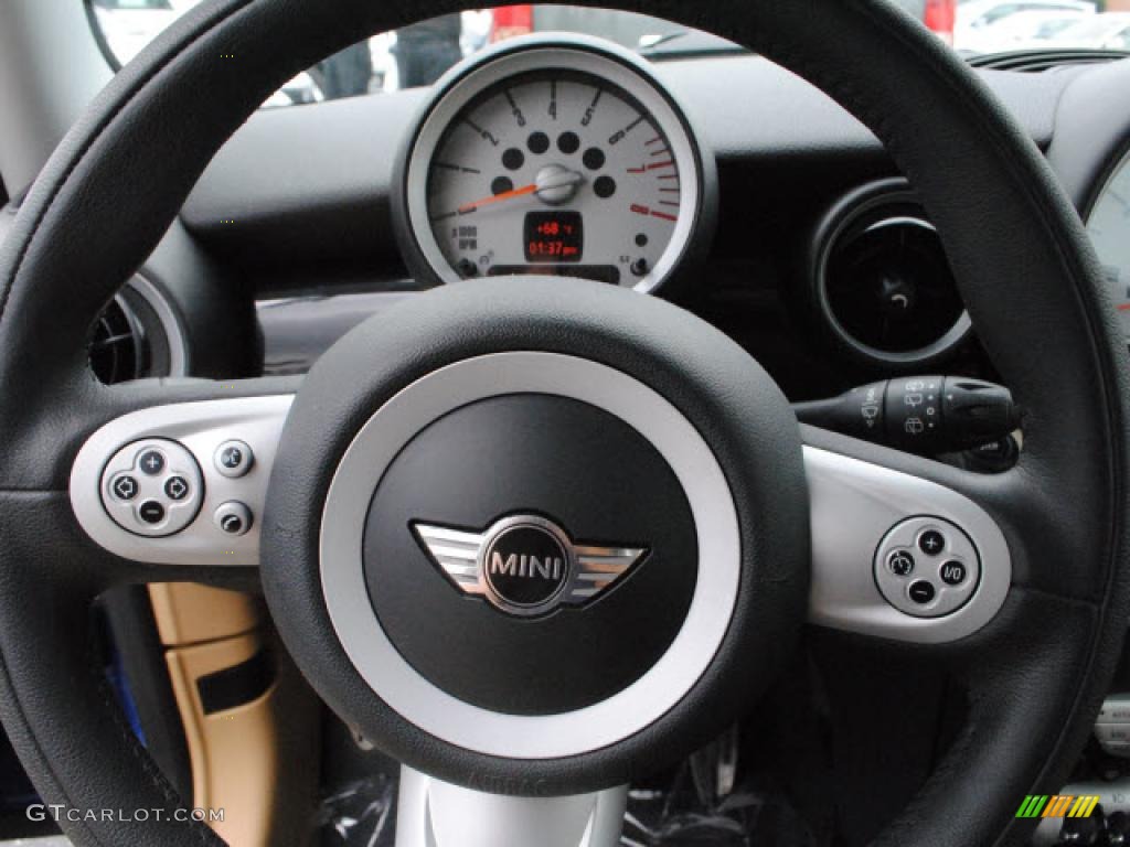 2007 Mini Cooper S Hardtop Gravity Tuscan Beige Steering Wheel Photo #48449799