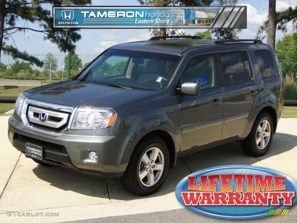 2009 Pilot EX-L 4WD - Nimbus Gray Metallic / Beige photo #1