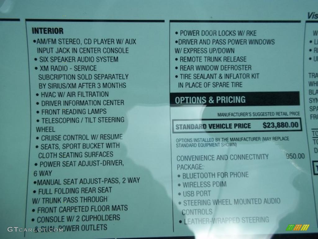 2011 Chevrolet Camaro LT Coupe Window Sticker Photo #48453697