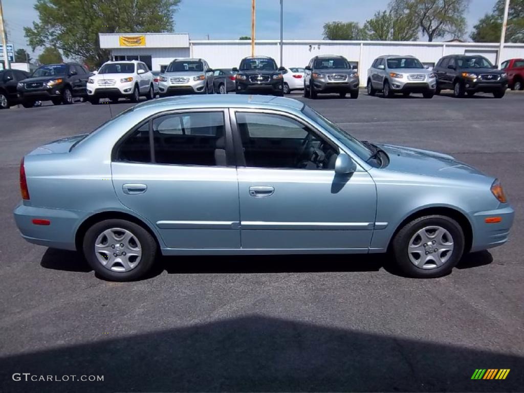 Glacier Blue 2005 Hyundai Accent GLS Sedan Exterior Photo #48454630