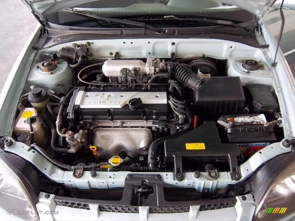 2005 Hyundai Accent GLS Sedan 1.6 Liter DOHC 16 Valve 4 Cylinder Engine Photo #48454648