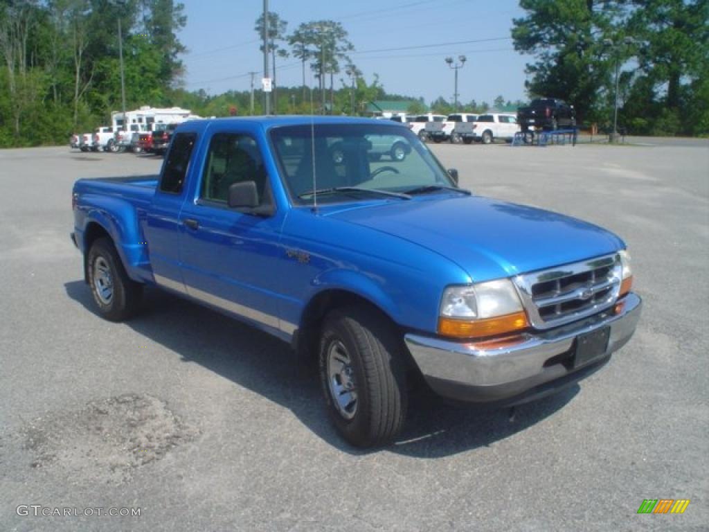 1999 Ranger XLT Extended Cab - Bright Atlantic Blue Metallic / Medium Graphite photo #3