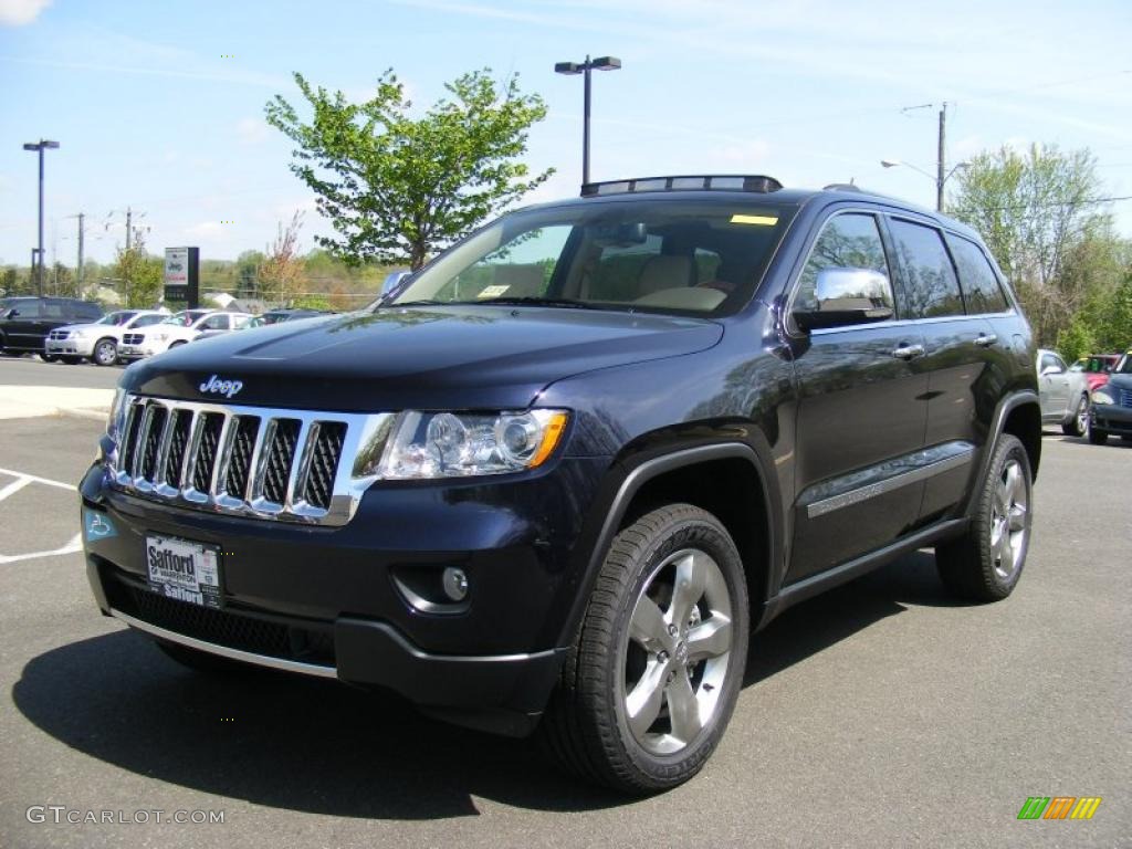 2011 Grand Cherokee Overland 4x4 - Blackberry Pearl / Dark Frost Beige/Light Frost Beige photo #1