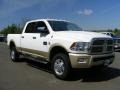 2011 Bright White Dodge Ram 3500 HD Laramie Longhorn Crew Cab 4x4  photo #2