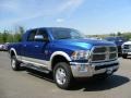 2011 Deep Water Blue Pearl Dodge Ram 3500 HD Laramie Mega Cab 4x4  photo #2