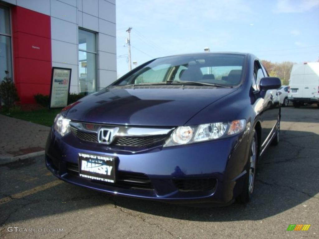 2009 Civic EX Sedan - Royal Blue Pearl / Gray photo #1